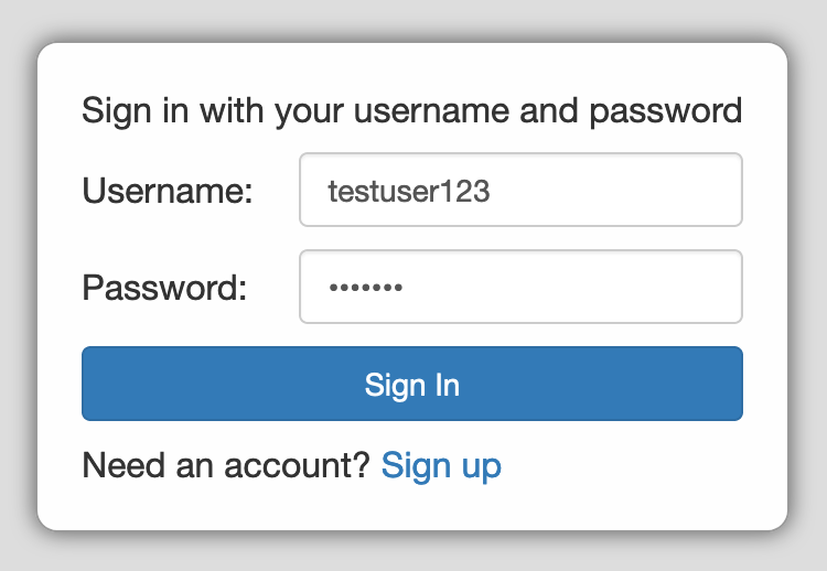 Cognito Login Form